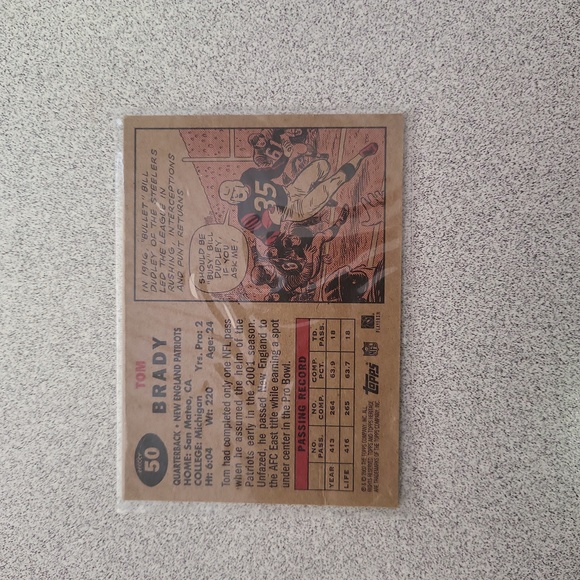 2002 Topps Heritage Tom Brady - Picture 2 of 2